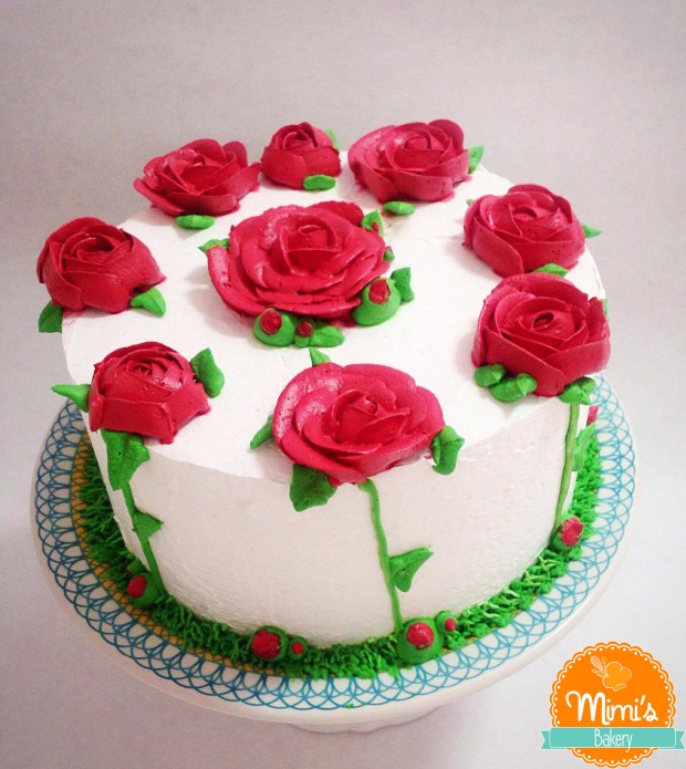 Bolo Jardim de Rosas