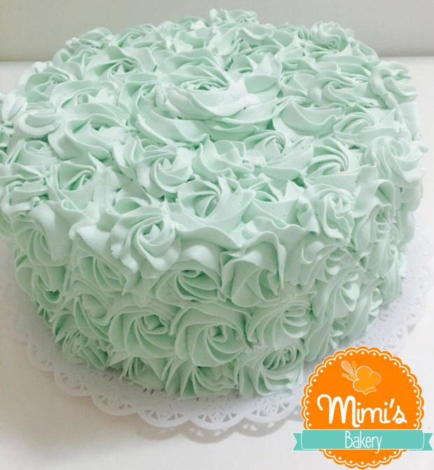 Bolo Rosette Verde Água