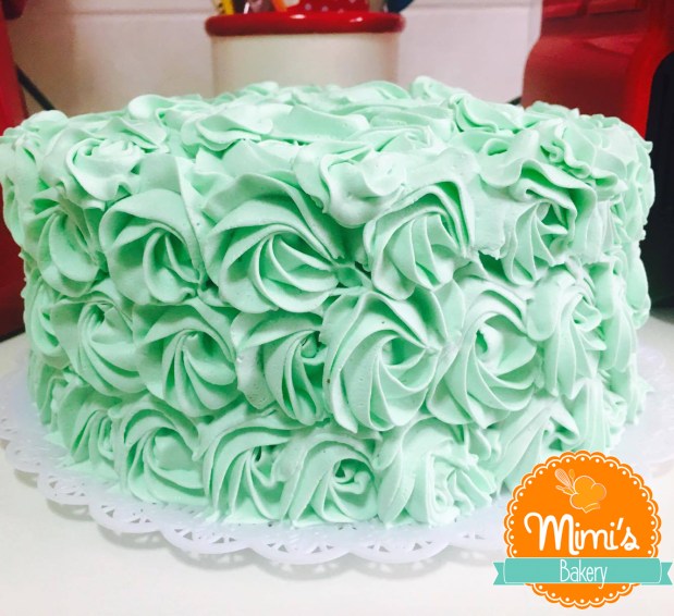 Bolo Rosette Verde Água